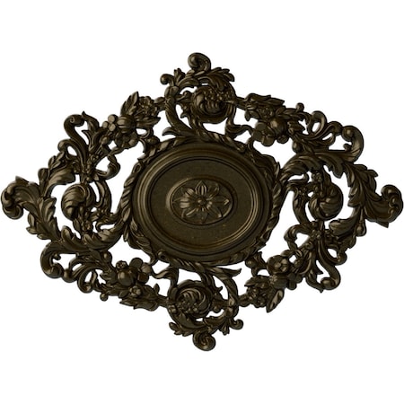 Ekena Millwork Katheryn Ceiling Medallion, Hand-Painted Green Gold, 22 1/2"W x 30 3/8"H x 1 1/2"P CM30KTGGS